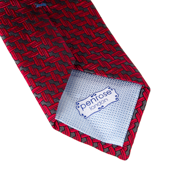 PENROSE DARK GRAY, DARK RED PAISLEY TIE | MENS - Picture 4 of 4